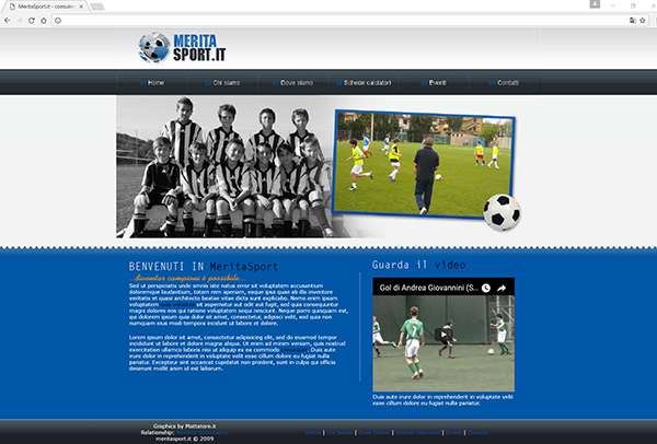 Sito web scuola di calcio